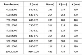 Mexen Exo, skladacie dvere do otvoru 60x200 cm, 6mm číre sklo, chrómový profil, 816-060-000-01-00