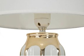 Biela/v zlatej farbe keramická stolová lampa s textilným tienidlom (výška 40,5 cm) Cassy – Mauro Ferretti