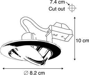 Sada 6 moderných zapustených bodových svetiel biela naklápacia GU10 50mm - Edu