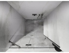 Mexen, Mexen Lunar výklopné sprchové dvere ľavé 85 cm, transparentné, brúsený nikel - 834-085-000-97-00-L