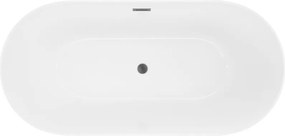 Mexen Luna, Slim voľne stojaca vaňa 170 x 75 cm, biela, grafitový prepad, 52041707500-95