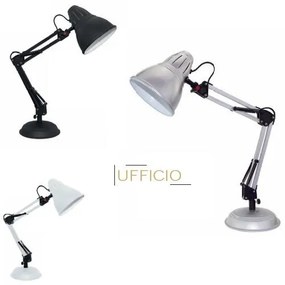 ACA DECOR Retro stolná lampa UFFICIO, biela farba