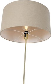 Stojaca lampa nastaviteľná zlatá so svetlohnedým tienidlom 50 cm - Parte