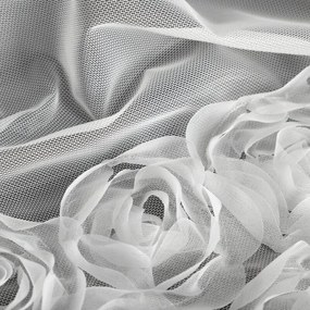 Dekorstudio Hotová biela záclona ROSES 4 na kolieskach 350x160cm