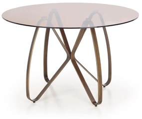 Okrúhly jedálenský stôl Lungo hnedý/anticky zlatý