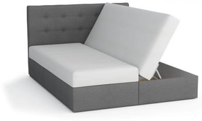 Boxspringová posteľ SISI 180x200, šedá + biela eko koža