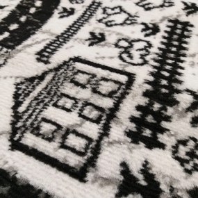 Krémovo čierny detský koberec s autíčkami a uličkami Šírka: 80 cm | Dĺžka: 150 cm