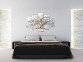Obraz – 3D elegantný strom života plný kvetov (150x105 cm)