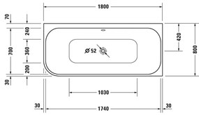 Duravit Happy D.2 Plus - Vaňa do pravého rohu, 1800x800 mm, grafit supermatná 700450800000000