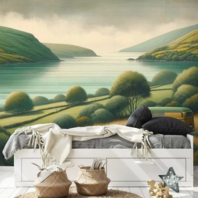 Samolepiaca tapeta retro dodávka v malebnej krajine