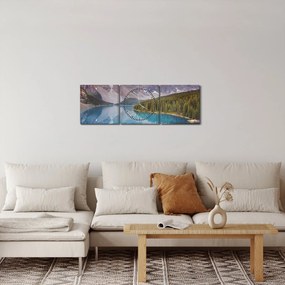 Obraz - Horská kanadská krajina (s hodinami) (90x30 cm)