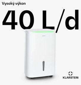 Klarstein DryFy Connect 40 Smart, Odvlhčovač vzduchu, WiFi, Kompresný, 40l/d, 35-45m², Biela