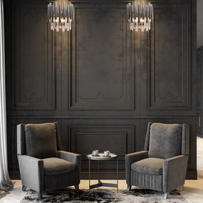 Nástenné svietidlo Madison, 1x krištáľové/chrómové kovové tienidlo