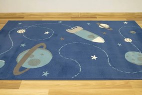 Detský koberec Kids 534547/94955 Jeans Kosmos modrý / tyrkysový