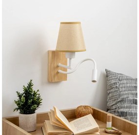 Brilagi - LED Nástenná lampa NUBILA WOOD 1xE27/25W/230V +LED/3W dub/svetlohnedá