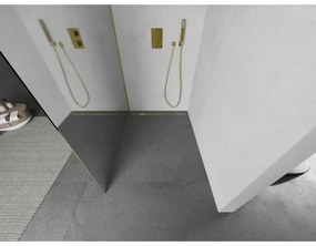 Mexen Kioto L, sprchová zástena Walk-In 70 x 200 cm, 8mm sklo vzor zrkadlo, zlatý lesklý profil,800-070-103-50-50