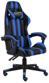 vidaXL Herná stolička čierna a modrá umelá koža-