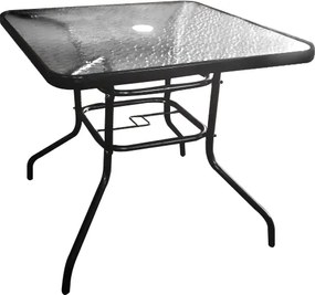 TRENDIE Záhradný stolík so sklom 80x80cm