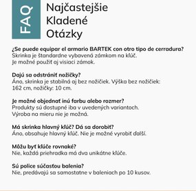 Skriňa BOZP odevná 10-dverová sivo-viacfarebná: BARTEK 1360 x 1720 x 450 mm