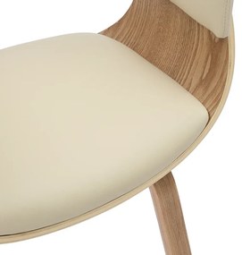 Stolička ORGANIC béžová s dubovým rámom
