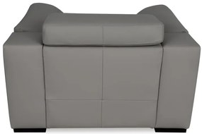 Moderná kožená sedacia súprava LOREN II 3+1+1, sivá (madras - 128 grey)