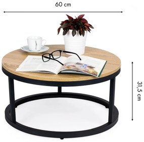 Moderný industriálny konferenčný stolík v podkroví, 60 cm