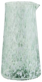 MADAM STOLTZ Sklenený džbán z brokového skla White/Green 900 ml