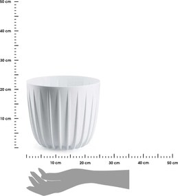 Květináč STRIPPED 23,8x20,9 cm bílý