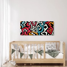 Obraz grafické abstrakcie (120x50 cm)