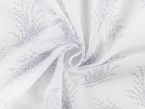 Biante Dekoračný záves Sofia SF-009 Strieborné vetvičky na bielom 150x140 cm