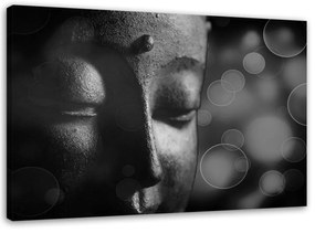 Obraz na plátně Buddha Zen černobílý - 100x70 cm