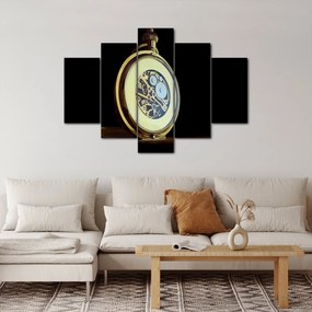 Obraz zlatých vreckových hodiniek (150x105 cm)