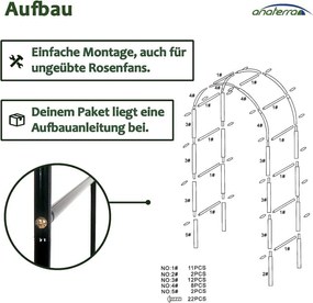 Anaterra Záhradný oblúk pre popínavé rastliny, 2 ks, 13 mm