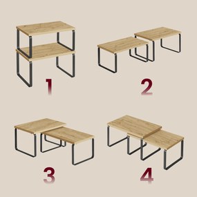 Sada 2 kuchynských poličiek MARZO, dub artisan/čierna