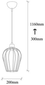 Závěsný lustr Tel V černý