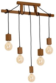 Luster na tyči JACK 5xE27/40W/230V dub