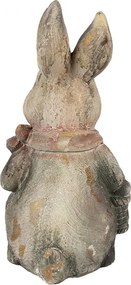 Šedohnedá dekoratívna figúrka králik s košíčkom - 22*19*41 cm