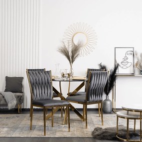 Čalouněná jídelní židle DAN šedá