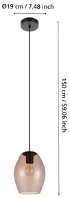 Eglo 390159 - Luster na lanku ESTANYS 1xE27/40W/230V hnedá