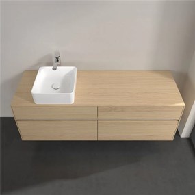 VILLEROY &amp; BOCH Collaro závesná skrinka pod umývadlo na dosku (umývadlo vľavo), 4 zásuvky, s LED osvetlením, 1600 x 500 x 548 mm, Nordic Oak, C050B0VJ