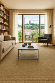 Vopi, Metrážny koberec Nature NEW prírodný - neúčtujeme odrezky z role, na mieru, šíře 1,33m,1m,2m,3m,4m,na mieru, neúčtujeme odrezky, oranžová, filc, chodba / predsieň