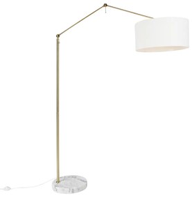 Moderná stojaca lampa zlatá s bielym tienidlom 50 cm nastaviteľná - Redaktor