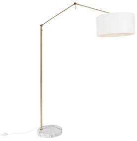 Moderná stojaca lampa zlatá s tienidlom bielym 50 cm nastaviteľná - Editor
