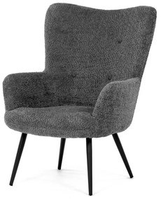 Křeslo ušák, šedá látka, AK-W1206 GREY2