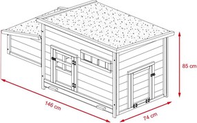 Kurník Avenberg DORIS 146 x 74 x 85 cm