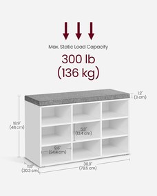 Botník Vasagle Endersen 78 cm bílý