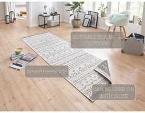 Sivo-krémový vonkajší koberec NORTHRUGS Kuba, 250 x 80 cm