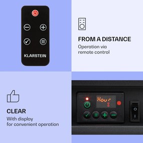 Klarstein Studio 5 Arc, elektrický krb, 1800 W, LED plamene, ventilátor, diaľkové ovládanie