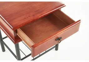 Nočný stolík FIONA 55x48 cm hnedá/čierna