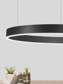 LED luster Motif 80 čierne CCT s diaľkovým ovládaním